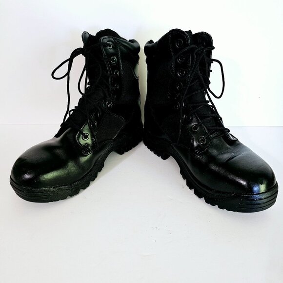 Brahma Mens Swat‎ Tactical Black Combat Boots Comp Toe Size 10W Leather 《953》B - Picture 6 of 10